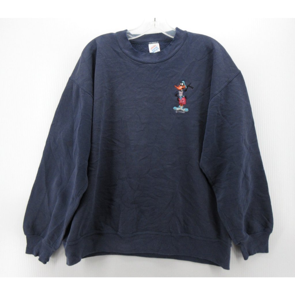 Vintage Daffy Duck Sweatshirt Large Looney Tunes Jerzees 90s Usa *